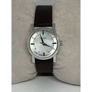 DKNY NY-4519 Womens Brown Leather Analog Mother of Pearl Dial Quartz Watch VK252